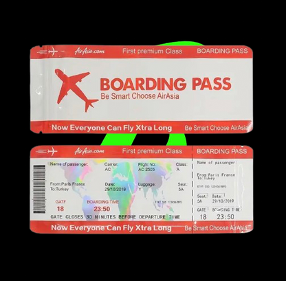 Boarding Pass Mylar Bags