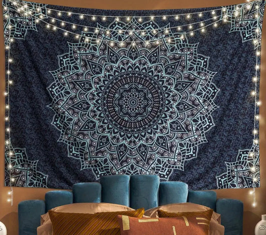 Blue Mandala Tapestry