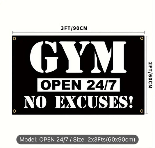 GYM Open No Excuses Tapestry